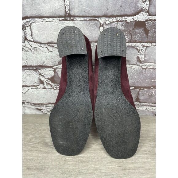 David Aaron Burgundy Maroon Suede Leather Round High Heels Women Sz 6.5M US/37EU - Picture 16 of 16
